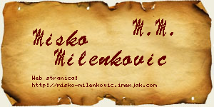 Miško Milenković vizit kartica